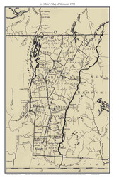 Vermont 1798 - Allen - Old State Map Custom Print