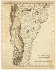 Vermont 1804 - Lewis - Old State Map Reprint