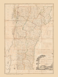 Vermont 1810 - Whitelaw - Old State Map Reprint