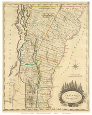 Vermont 1814 - Doolittle - Old State Map Reprint