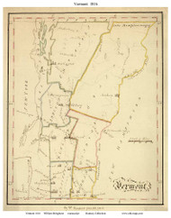 Vermont 1816 - Bringhurst - Old State Map Reprint