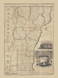 Vermont 1821 - Whitelaw - Old State Map Reprint