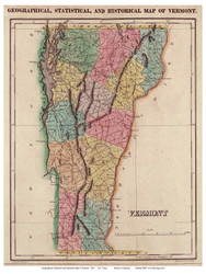Vermont 1822 - Carey - Old State Map Custom Print