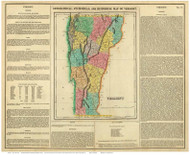 Vermont 1822 - Carey State Map with Text - Old State Map Reprint