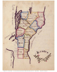 Vermont 1823 - Henshaw - Old State Map Reprint
