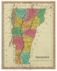 Vermont 1831 - Finley - Old State Map Reprint