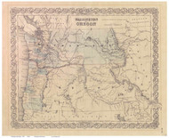 Washington Territory 1856 Colton - Old State Map Reprint