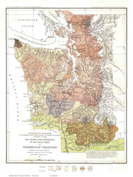 Washington Territory 1876 Gibbs - Old State Map Reprint