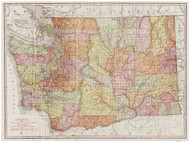 Washington State 1912 Washington State Highway Commission - Old State Map Reprint