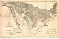 James Creek Canal Improvements - Washington & Georgetown Harbors - 1887 - Washington DC - Old Map Reprint DC Specials