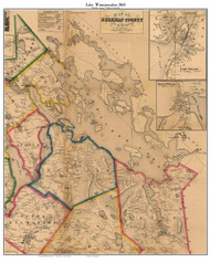 Lake Winnipesaukee, New Hampshire 1860 - Old Map Custom Print