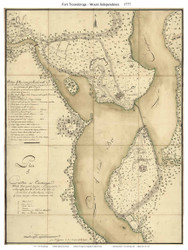 Fort Ticonderoga 1777 - du Chenoy - Old Map Reprint - NY Specials Lakes
