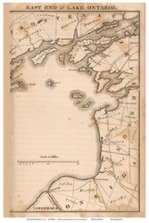 Lake Ontario (east end) 1813 - Melish - Old Map Reprint - NY Specials Lakes