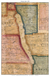 Owasco Lake 1859 - Dawson - Old Map Reprint - NY Specials Lakes