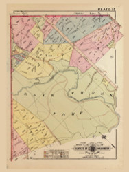 Plate 35, Rock Creek Park Closeup - Washington DC 1919 Atlas Old Map Reprint - Baist Vol.3
