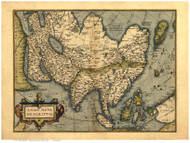 Asia, 1570 Ortelius - Old Map Reprint - World