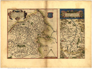 Biturigum and Lamania, 1570 Ortelius - Old Map Reprint - World