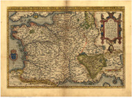France, 1570 Ortelius - Old Map Reprint - World