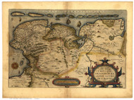 Frisia, 1570 Ortelius - Old Map Reprint - World
