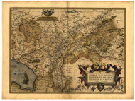 Geldria, 1570 Ortelius - Old Map Reprint - World
