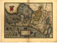 Holland, 1570 Ortelius - Old Map Reprint - World