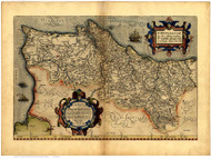 Portugal, 1570 Ortelius - Old Map Reprint - World
