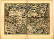 Roman Territory, 1570 Ortelius - Old Map Reprint - World