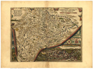 Salzburg, 1570 Ortelius - Old Map Reprint - World