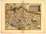 Switzerland, 1570 Ortelius - Old Map Reprint - World