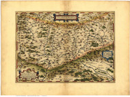 Transylvania, 1570 Ortelius - Old Map Reprint - World