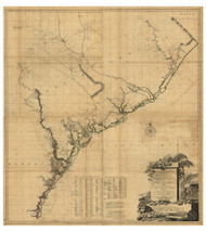 South Carolina and Part of Georgia Coastlines, 1757 - Old Map Reprint - USA Jefferys 1768 Atlas 36