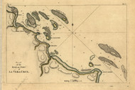 La Vera Cruz - Road and Port, 1768 - Old Map Reprint - USA Jefferys 1768 Atlas 45b