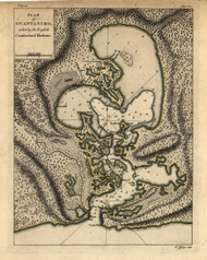 Guantanamo or Cumberland Harbour, Cuba, 1768 - Old Map Reprint - USA Jefferys 1768 Atlas 64