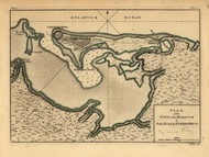 San Juan, Puerto Rico - Town and Harbour, 1740 - Old Map Reprint - USA Jefferys 1768 Atlas 75