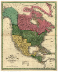 North America 1826 Old Map Reprint - Vance