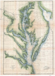 Chesapeake Bay 1873 - Survey (Ggus) - Old Map Reprint