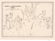Gouldsboro to Jonesport 1837 - Old Map Reprint - Maine 1837 Coast Chart