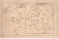 Portland Harbor 1837 - Old Map Reprint - Maine 1837 Coast Chart