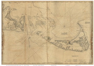 Nantucket Island and the Eastern Half of Martha's Vineyard 1776 Des Barres - Old Map Reprint