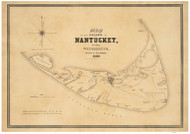 Map of the Island of Nantucket 1838 Wm. Mitchell - Old Map Reprint