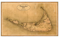 Nantucket 1844 Simeon Borden - Old Map Custom Print