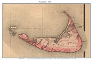 Nantucket 1861 H.F. Walling - Old Map Custom Print