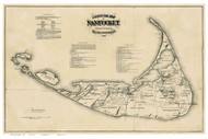 Historical Map of Nantucket 1869 Rev. R.C. Ewer - Old Map Reprint