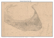 Nantucket Nautical Chart 1880 US Coast Survey - Old Map Custom Print
