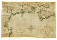 New England 1607 Old Map Reprint - Samuel de Champlain