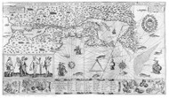 New England 1613 Old Map Reprint - Samuel de Champlain