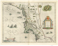 New England 1650 Old Map Reprint - Blaeu