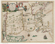 New England 1675 Old Map Reprint - Seller
