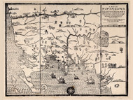 New England 1677 Old Map Reprint - Hubbard