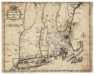 New England 1702 Old Map Reprint - Morden
